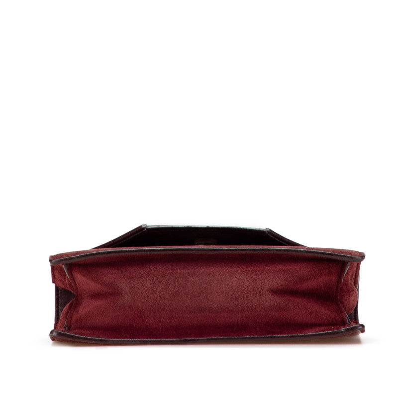 サンローラン ベティ チェーン ショルダーバッグ ワインレッド ボルドー ゴールド スウェード レザー レディース SAINT LAURENT 【中古】