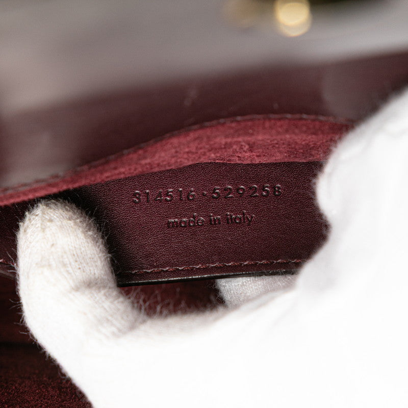 サンローラン ベティ チェーン ショルダーバッグ ワインレッド ボルドー ゴールド スウェード レザー レディース SAINT LAURENT 【中古】