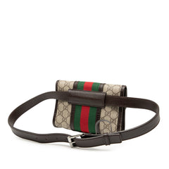 グッチ GGスプリーム シェリーライン ウエストバッグ ボディバッグ 152597 ベージュ ブラウン PVC レザー レディース GUCCI 【中古】