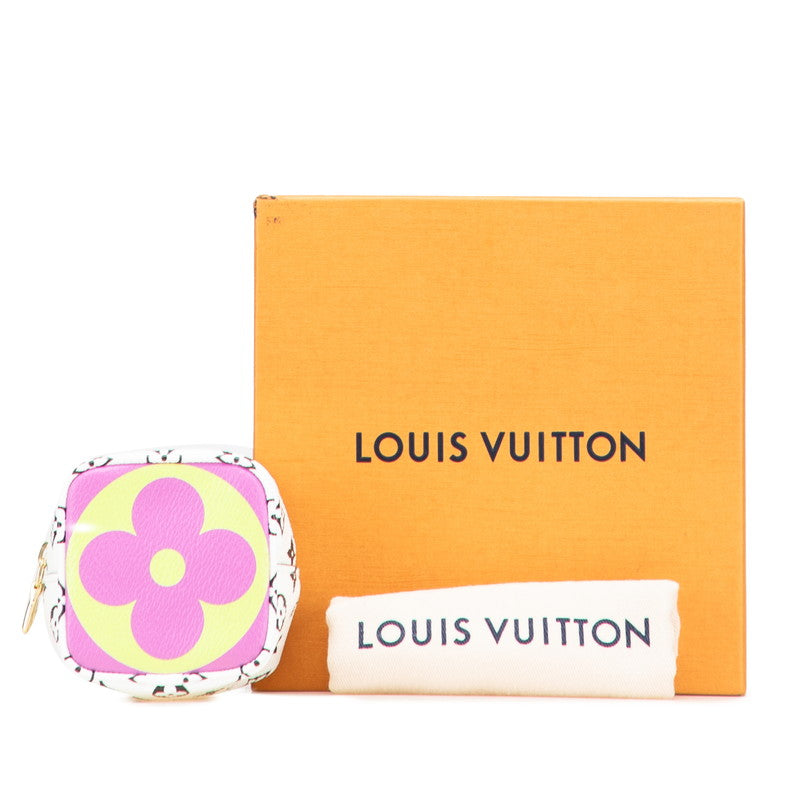 ルイ ヴィトン モノグラム ジャイアント ポルトモネ キューブ ミニポーチ M67669 ホワイト PVC レザー レディース LOUIS VUITTON 【中古】