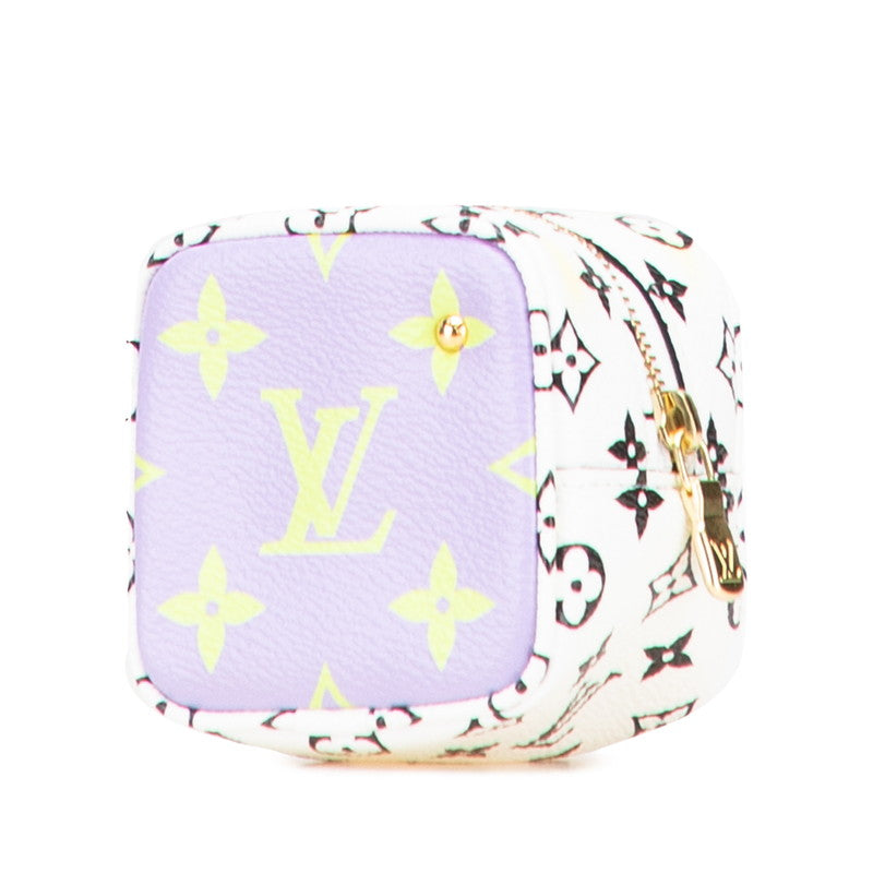 ルイ ヴィトン モノグラム ジャイアント ポルトモネ キューブ ミニポーチ M67669 ホワイト PVC レザー レディース LOUIS VUITTON 【中古】