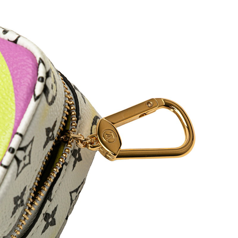 ルイ ヴィトン モノグラム ジャイアント ポルトモネ キューブ ミニポーチ M67669 ホワイト PVC レザー レディース LOUIS VUITTON 【中古】