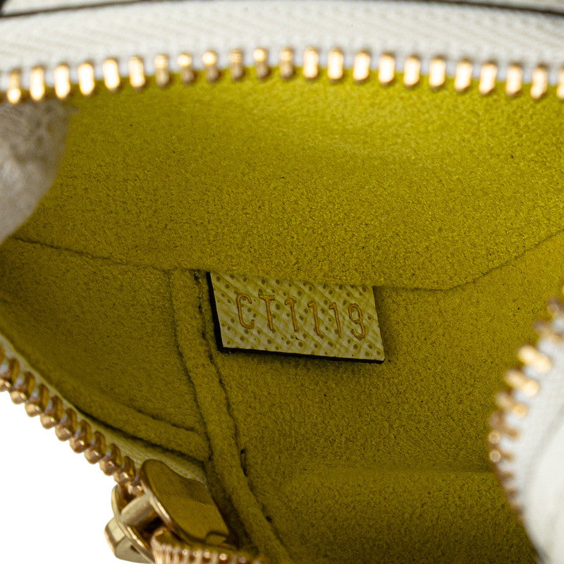 ルイ ヴィトン モノグラム ジャイアント ポルトモネ キューブ ミニポーチ M67669 ホワイト PVC レザー レディース LOUIS VUITTON 【中古】