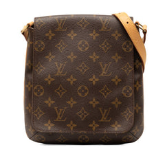 ルイ ヴィトン モノグラム ミュゼットサルサ ショート ショルダーバッグ M51258 ブラウン PVC レザー レディース LOUIS VUITTON 【中古】