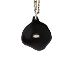 シャネル ココマーク ラインストーン カメリア ネックレス ブラック シルバー プラスチック メタル レディース CHANEL 【中古】
