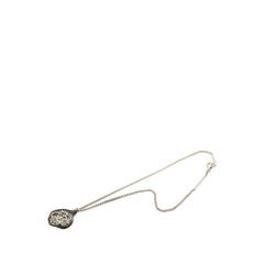 シャネル ココマーク ラインストーン カメリア ネックレス ブラック シルバー プラスチック メタル レディース CHANEL 【中古】