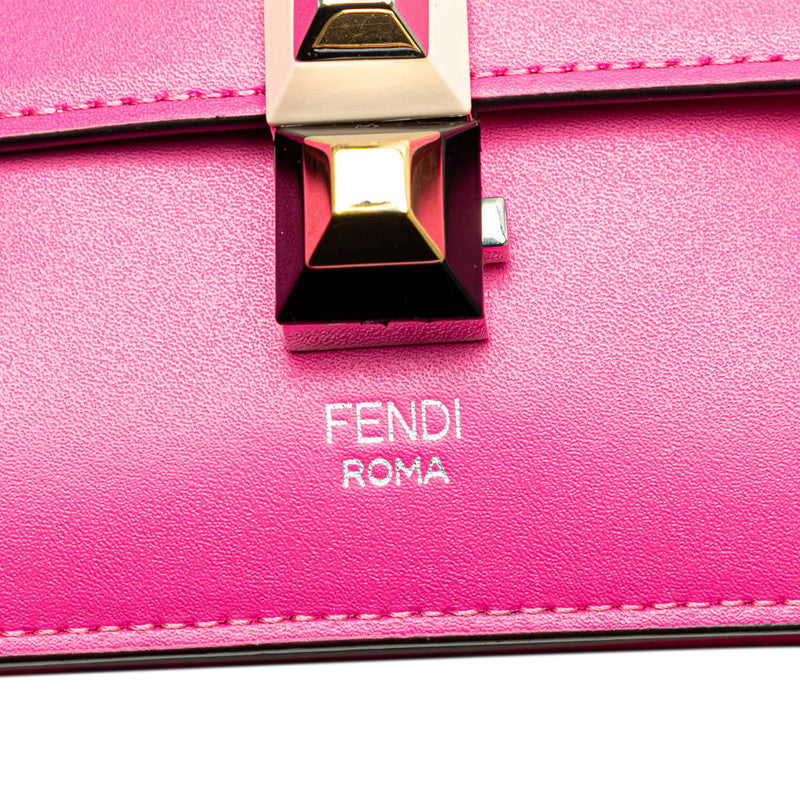 フェンディ キャナイ ミニ チェーン ショルダーバッグ 8M0381 ピンク レザー レディース FENDI 【中古】