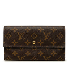 ルイ ヴィトン モノグラム ポルトトレゾール インターナショナル 長財布 M61215 ブラウン PVC レザー レディース LOUIS VUITTON 中古