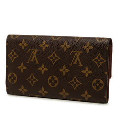 ルイ ヴィトン モノグラム ポルトトレゾール インターナショナル 長財布 M61215 ブラウン PVC レザー レディース LOUIS VUITTON 中古