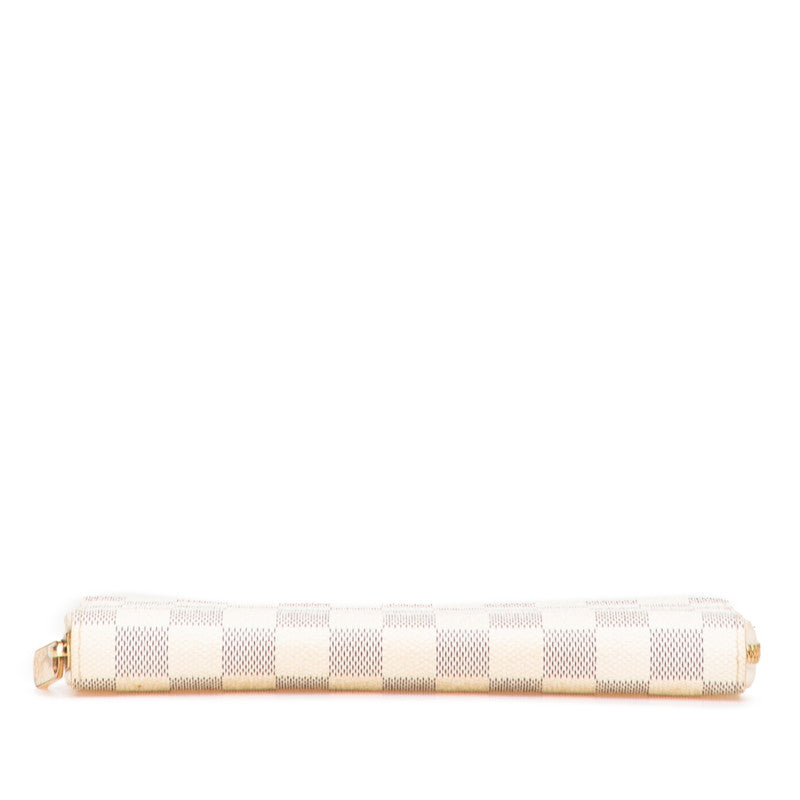 ルイ ヴィトン ダミエ ジッピー オーガナイザー ラウンドファスナー 長財布 N60012 アズール PVC レザー レディース LOUIS VUITTON 【中古】