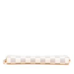 ルイ ヴィトン ダミエ ジッピー オーガナイザー ラウンドファスナー 長財布 N60012 アズール PVC レザー レディース LOUIS VUITTON 【中古】