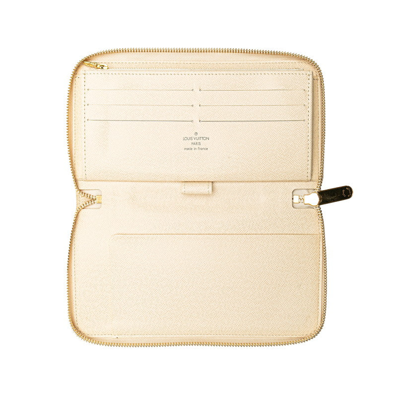 ルイ ヴィトン ダミエ ジッピー オーガナイザー ラウンドファスナー 長財布 N60012 アズール PVC レザー レディース LOUIS VUITTON 【中古】