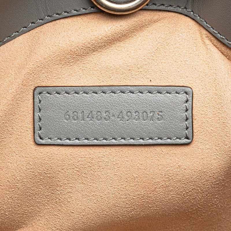 グッチ GGマーモント チェーンショルダーバッグ トートバッグ 681483 グレー系 レザー レディース GUCCI 【中古】