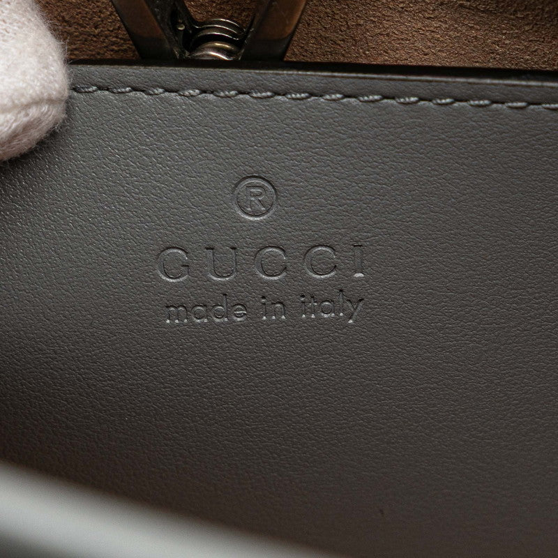 グッチ GGマーモント チェーンショルダーバッグ トートバッグ 681483 グレー系 レザー レディース GUCCI 【中古】