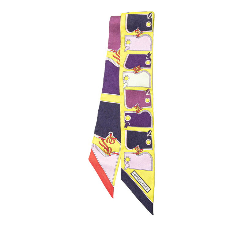 エルメス ツイリー Camails カマイユ スカーフ イエロー パープル マルチカラー シルク レディース HERMES 【中古】