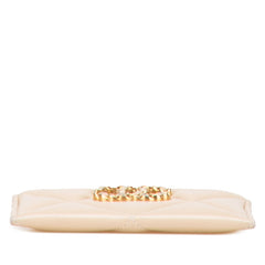 シャネル ココマーク マトラッセ カードケース パスケース ベージュ ラムスキン レディース CHANEL 【中古】