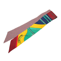 エルメス ツイリー CLIC CLAC MODERN CANNAGE スカーフ レッド マルチカラー シルク レディース HERMES 【中古】