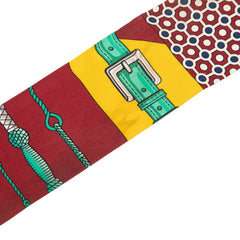 エルメス ツイリー CLIC CLAC MODERN CANNAGE スカーフ レッド マルチカラー シルク レディース HERMES 【中古】