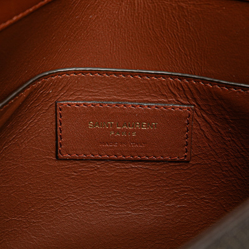 サンローラン YSL モノグラム ショルダーバッグ 668582 ブラウン PVC レザー レディース SAINT LAURENT 【中古】