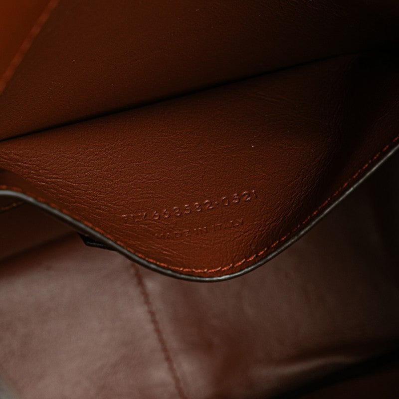 サンローラン YSL モノグラム ショルダーバッグ 668582 ブラウン PVC レザー レディース SAINT LAURENT 【中古】