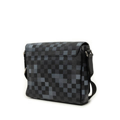 ルイ ヴィトン ダミエ グラフィット ピクセル ディストリクトPM 斜め掛け ショルダーバッグ N40072 ブラック グレー PVC レザー メンズ LOUIS VUITTON 【中古】