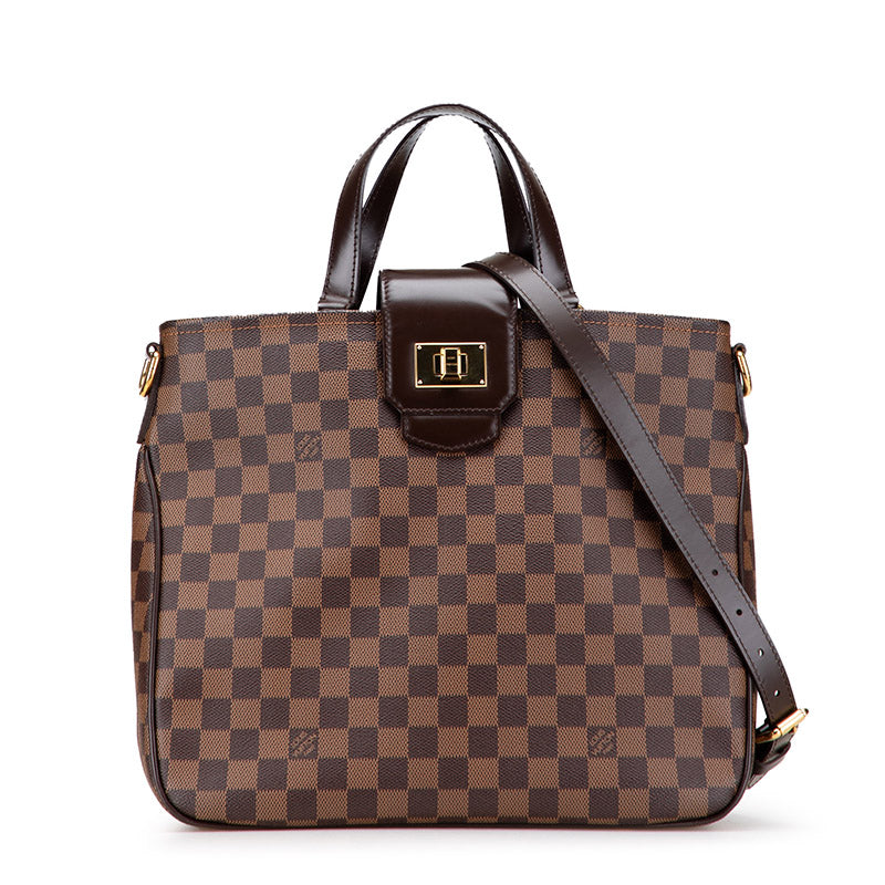 ルイ ヴィトン ダミエ カバ ローズベリー ハンドバッグ ショルダーバッグ 2WAY N41177 ブラウン PVC レザー レディース LOUIS VUITTON 【中古】