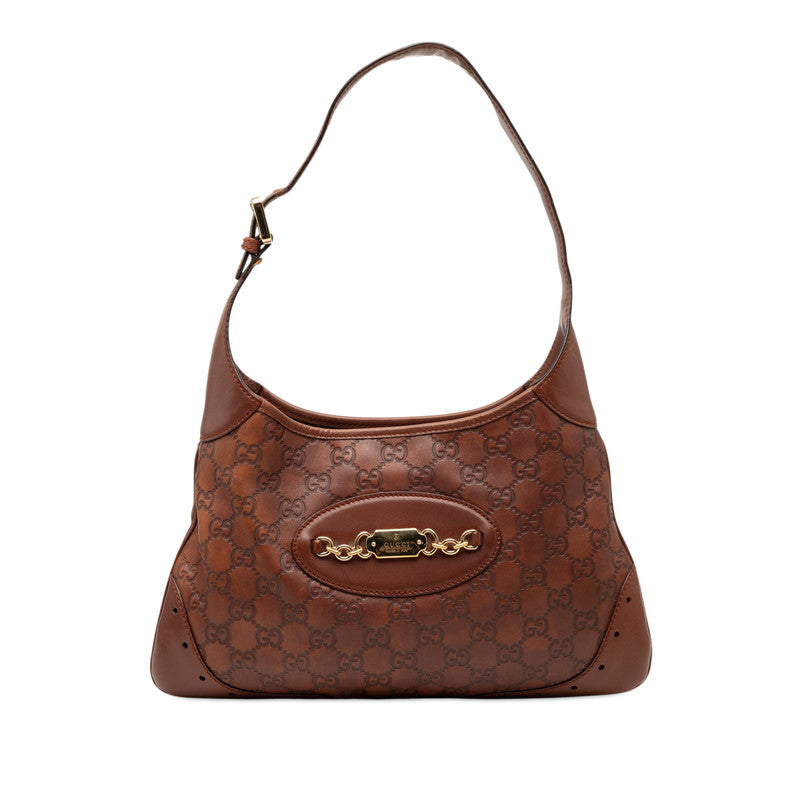 グッチ グッチシマ 肩掛け ワンショルダーバッグ 145778 ブラウン レザー レディース GUCCI 【中古】