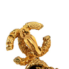 シャネル ヴィンテージ 溶岩 ヨウガン ココマーク フリンジ イヤリング ゴールド メッキ レディース CHANEL 【中古】