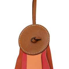 エルメス パドック フロット バッグチャーム ブラウン ピンク アニョーミロ ヴァッシュハンター レディース HERMES 中古