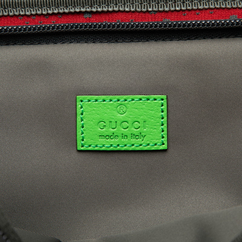 グッチ GGナイロン ベルトバッグ ボディバッグ ウエストバッグ 752102 グレー レッド ナイロン ラバー レディース GUCCI 【中古】
