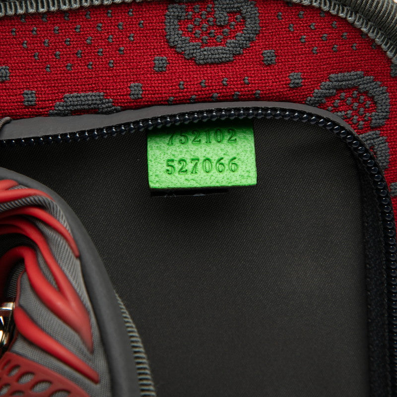 グッチ GGナイロン ベルトバッグ ボディバッグ ウエストバッグ 752102 グレー レッド ナイロン ラバー レディース GUCCI 【中古】