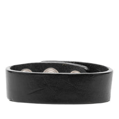 シャネル ココマーク ブレスレット ブラック シルバー レザー メタル レディース CHANEL 中古