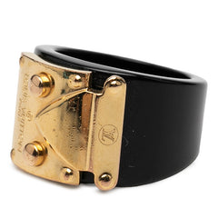 ルイ ヴィトン バーグ ロックミー リング 指輪 #L ブラック プラスチック レディース LOUIS VUITTON 【中古】