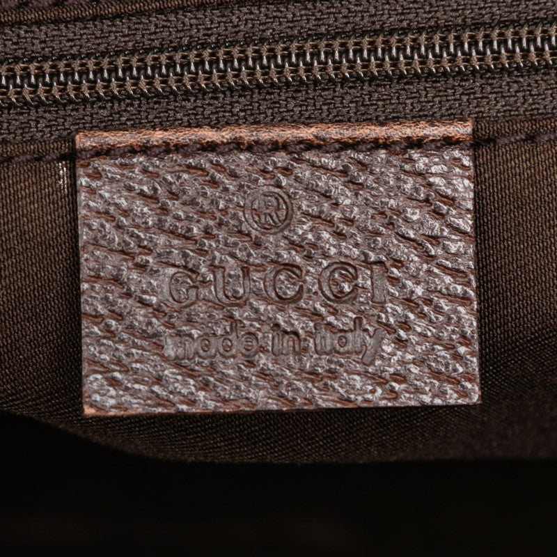 グッチ GGキャンバス アビーライン ハンドバッグ トートバッグ 170004 ベージュ ブラウン キャンバス レザー レディース GUCCI 【中古】