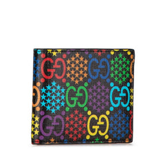 グッチ GGサイケデリック 二つ折り財布 601089 ブラック マルチカラー PVC レディース GUCCI 【中古】