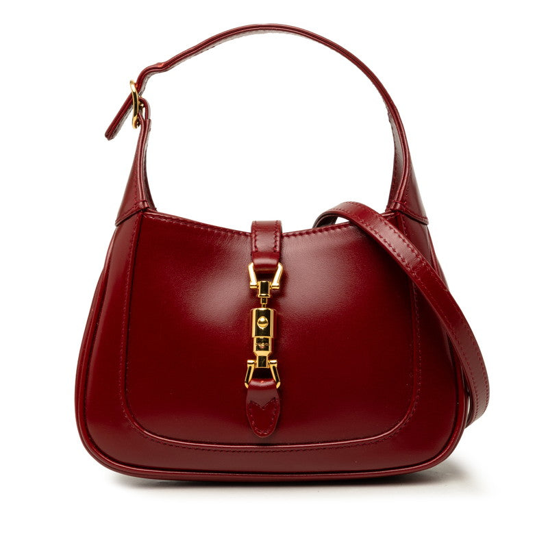 グッチ ジャッキー1961 ミニ ハンドバッグ ショルダーバッグ 2WAY 637091 レッド レザー レディース GUCCI 中古