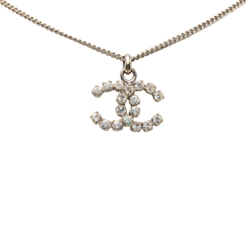 シャネル ココマーク ネックレス シルバー メタル ラインストーン レディース CHANEL 【中古】