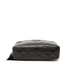 シャネル マトラッセ ココマーク タッセル チェーン ショルダーバッグ ブラック ゴールド ラムスキン レディース CHANEL 【中古】