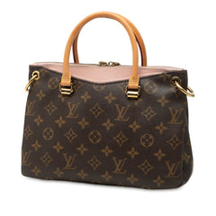 ルイ ヴィトン モノグラム パラスBB ハンドバッグ M40464 ブラウン ローズバレリーヌ ピンク PVC レザー レディース LOUIS VUITTON 【中古】