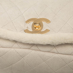 シャネル マトラッセ ココマーク アコーディオンバッグ チェーン ショルダーバッグ グレー ムートン レディース CHANEL 【中古】