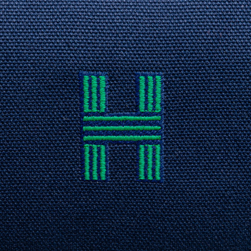 エルメス ブリッド ア ブラックGM ハンドバッグ ネイビー グリーン コットン レディース HERMES 【中古】