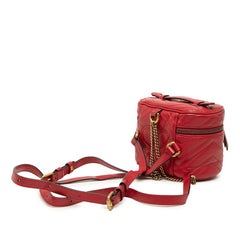 グッチ GGマーモント キルティング リュック バックパック バニティ 2WAY 598594 レッド レザー レディース GUCCI 【中古】