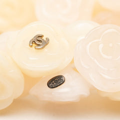 シャネル ココマーク カメリア ブレスレット 02P刻印 アイボリー ピンク プラスチック レディース CHANEL 【中古】