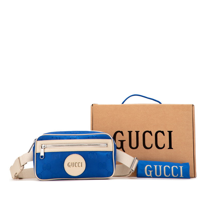 グッチ GGナイロン オフザグリッド ベルトバッグ ボディバッグ 631341 ブルー ベージュ ナイロン レザー メンズ GUCCI 【中古】