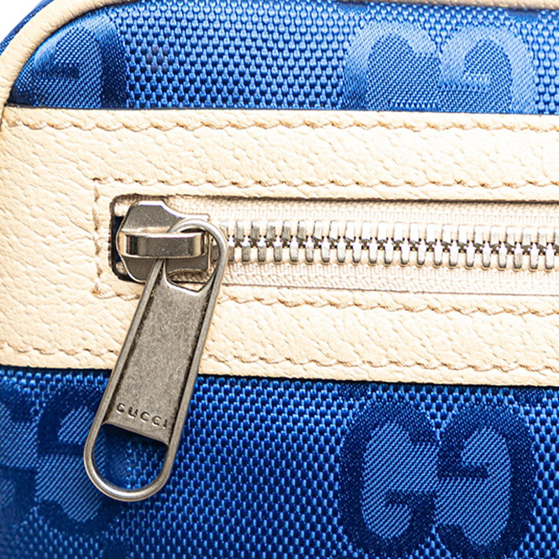 グッチ GGナイロン オフザグリッド ベルトバッグ ボディバッグ 631341 ブルー ベージュ ナイロン レザー メンズ GUCCI 【中古】