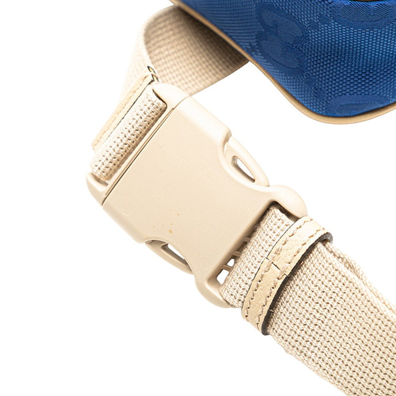 グッチ GGナイロン オフザグリッド ベルトバッグ ボディバッグ 631341 ブルー ベージュ ナイロン レザー メンズ GUCCI 【中古】