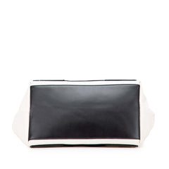 バレンシアガ ネイビー カバスS トートバッグ ハンドバッグ 339933 アイボリー ブラック キャンバス レザー レディース BALENCIAGA 【中古】