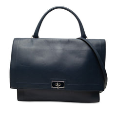 ジバンシー シャークトゥース ハンドバッグ ショルダーバッグ 2WAY ネイビー レザー レディース Givenchy 中古