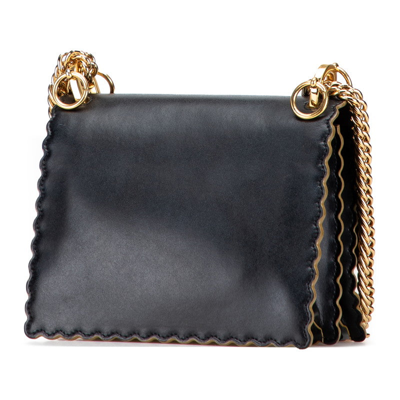 フェンディ キャナイ スモール チェーン ショルダーバッグ 8M0381 ブラック レザー レディース FENDI 【中古】