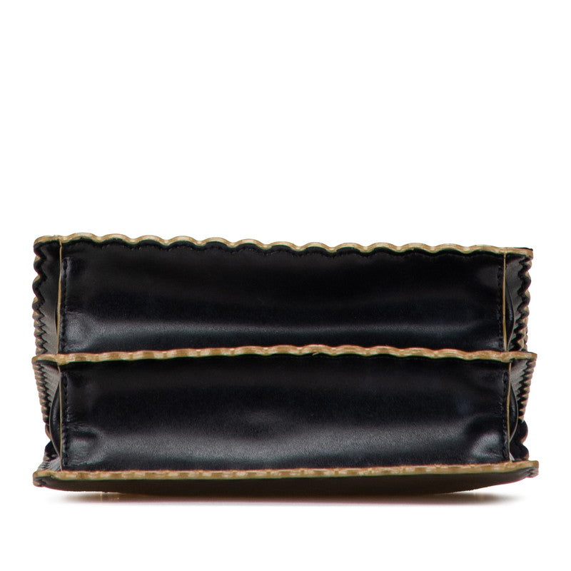 フェンディ キャナイ スモール チェーン ショルダーバッグ 8M0381 ブラック レザー レディース FENDI 【中古】